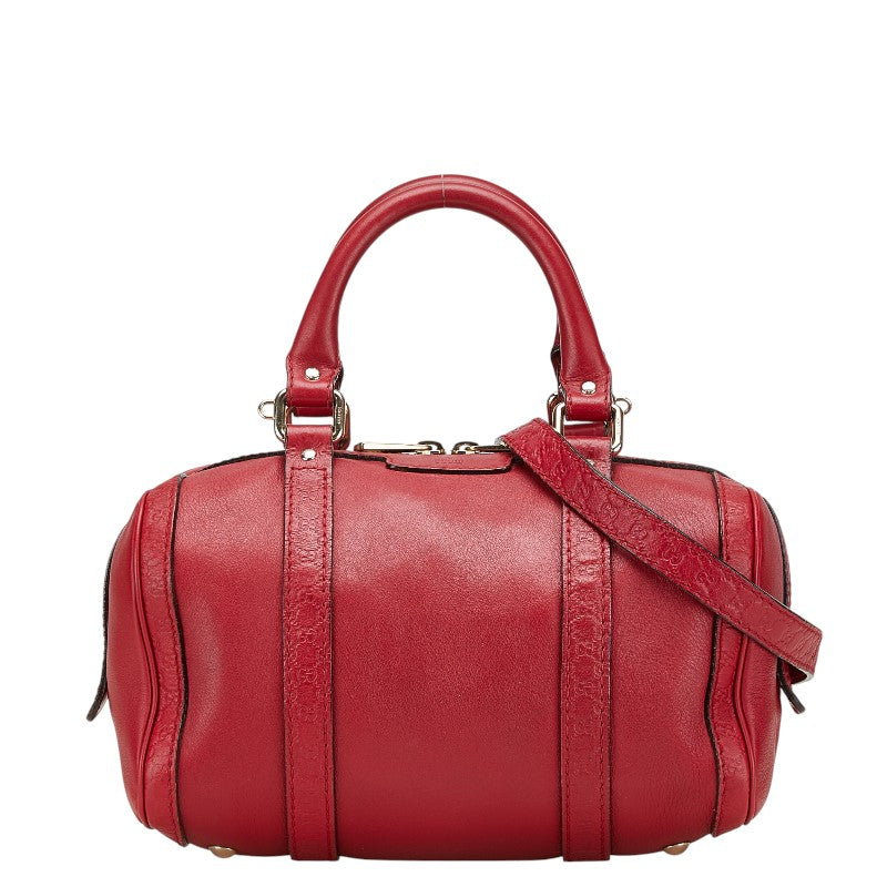 グッチ マイクロ グッチシマ ハンドバッグ ショルダーバッグ 2WAY 269876 レッド レザー レディース GUCCI 中古