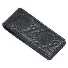グッチ グッチシマ マネークリップ ブラック レザー メンズ GUCCI 【中古】