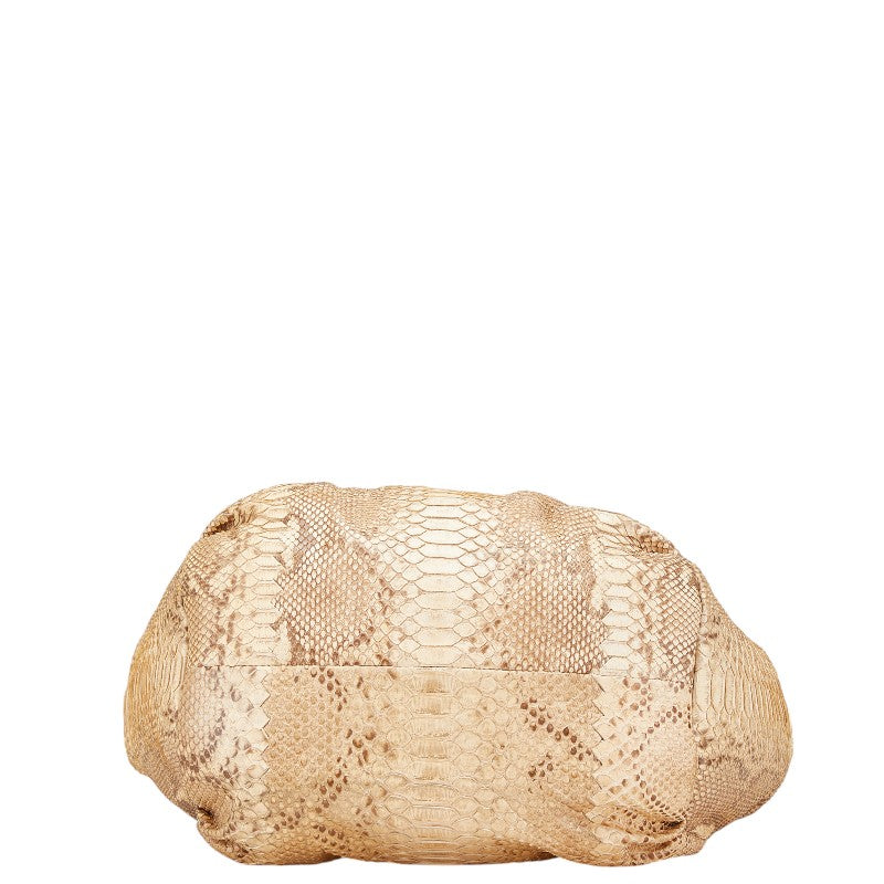 ボッテガヴェネタ ワンショルダーバッグ ハンドバッグ ベージュ ブラウン パイソン レザー レディース BOTTEGAVENETA 【中古】