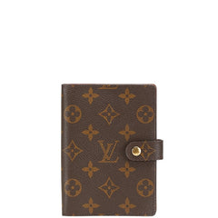 ルイ ヴィトン モノグラム アジェンダPM 手帳カバー R20005 ブラウン PVC レザー レディース LOUIS VUITTON 【中古】