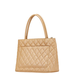 シャネル ココマーク マトラッセ 復刻トート ショルダーバッグ ベージュ キャビアスキン レディース CHANEL 【中古】
