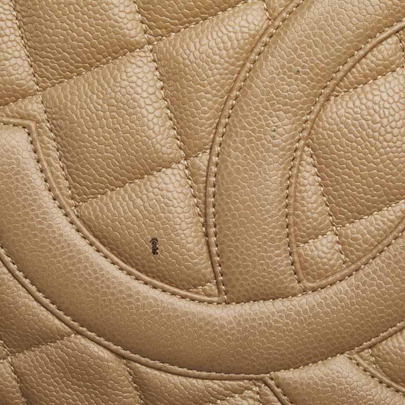 シャネル ココマーク マトラッセ 復刻トート トートバッグ ベージュ キャビアスキン レディース CHANEL 【中古】