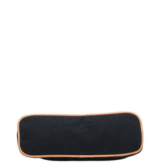 エルメス ボリードポーチMM ポーチ ブラック コットン レザー レディース HERMES 【中古】