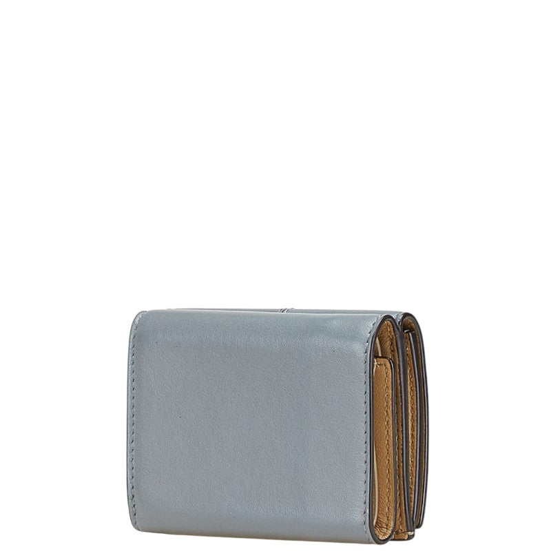 フェンディ ピーカブー スモールウォレット バイカラー 三つ折り財布 8M0415 グレー ベージュ レザー レディース FENDI 【中古】