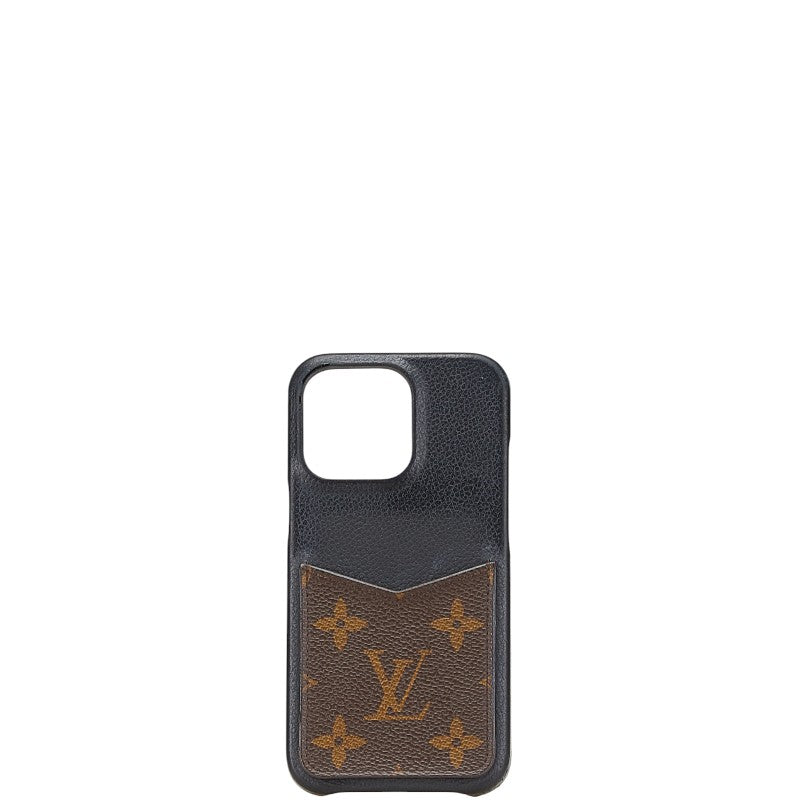 ルイ ヴィトン モノグラム バンパー iphone 13PRO スマホケース M81224 ブラック ブラウン レザー レディース LOUIS VUITTON 【中古】