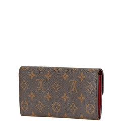 ルイ ヴィトン モノグラム ポルトフォイユ エミリー 長財布 M60136 ブラウン ルージュ PVC レザー レディース LOUIS VUITTON 【中古】