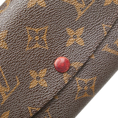 ルイ ヴィトン モノグラム ポルトフォイユ エミリー 長財布 M60136 ブラウン ルージュ PVC レザー レディース LOUIS VUITTON 【中古】