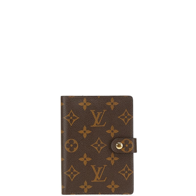 ルイ ヴィトン モノグラム アジェンダPM 手帳カバー R20005 ブラウン PVC レザー レディース LOUIS VUITTON 【中古】