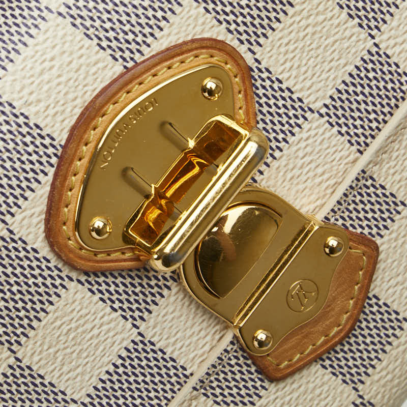 ルイ ヴィトン ダミエ アズール ポルトフォイユ ジョイ 三つ折り財布 N60030 ホワイト PVC レザー レディース LOUIS VUITTON 【中古】