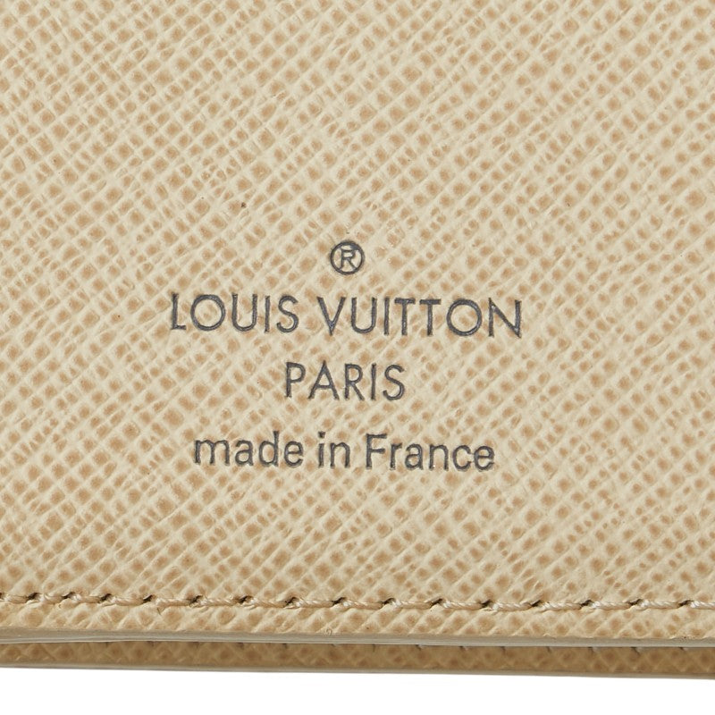 ルイ ヴィトン ダミエ アズール ポルトフォイユ ジョイ 三つ折り財布 N60030 ホワイト PVC レザー レディース LOUIS VUITTON 【中古】