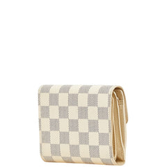 ルイ ヴィトン ダミエ アズール ポルトフォイユ ジョイ 三つ折り財布 N60030 ホワイト PVC レザー レディース LOUIS VUITTON 【中古】