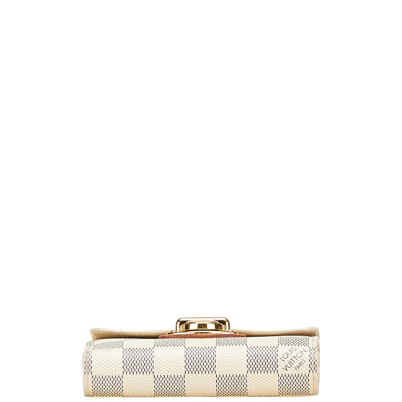 ルイ ヴィトン ダミエ アズール ポルトフォイユ ジョイ 三つ折り財布 N60030 ホワイト PVC レザー レディース LOUIS VUITTON 【中古】