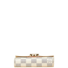 ルイ ヴィトン ダミエ アズール ポルトフォイユ ジョイ 三つ折り財布 N60030 ホワイト PVC レザー レディース LOUIS VUITTON 【中古】