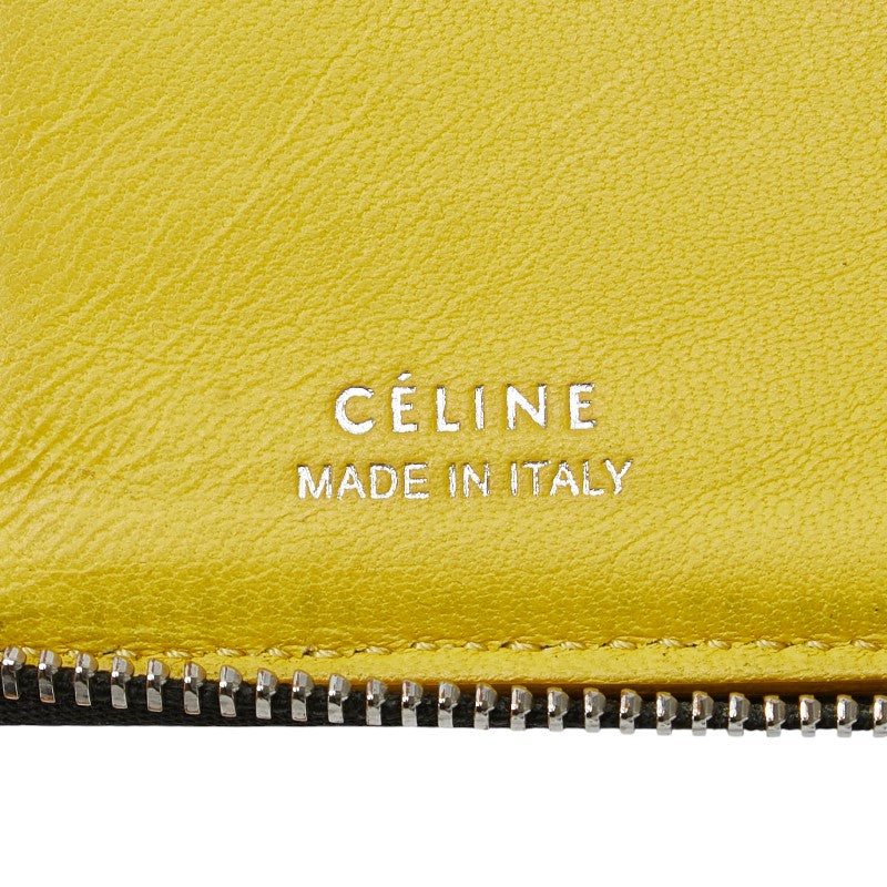 セリーヌ 二つ折り財布 ブラック レザー レディース CELINE 【中古】