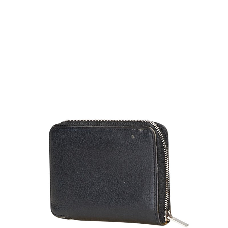 セリーヌ 二つ折り財布 ブラック レザー レディース CELINE 【中古】