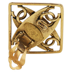 シャネル ヴィンテージ ココマーク ひし形 イヤリング ゴールド メッキ フェイクパール レディース CHANEL 【中古】