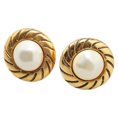 シャネル ヴィンテージ イヤリング ゴールド メッキ フェイクパール レディース CHANEL 【中古】