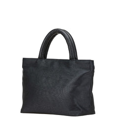 バレンシアガ BBロゴ ハンドバッグ ブラック ナイロン レザー レディース BALENCIAGA 【中古】