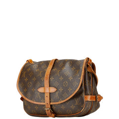 ルイ ヴィトン モノグラム ソミュール30 斜め掛け ショルダーバッグ M42256 ブラウン PVC レザー レディース LOUIS VUITTON 【中古】