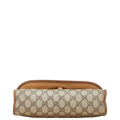グッチ オールドグッチ GGスプリーム シェリーライン クラッチバッグ セカンドバッグ ベージュ マルチカラー PVC レザー レディース GUCCI 【中古】