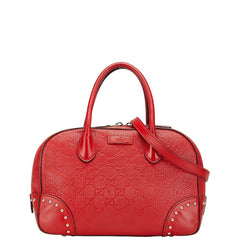 グッチ GGエンボス ハンドバッグ ショルダーバッグ 2WAY 斜め掛け 354224 レッド レザー レディース GUCCI 【中古】