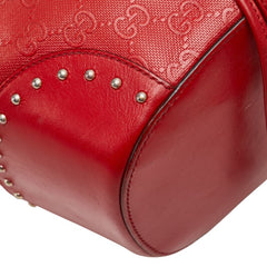 グッチ ディアマンテ 巾着 斜め掛け ショルダーバッグ 354229 レッド レザー レディース GUCCI 【中古】