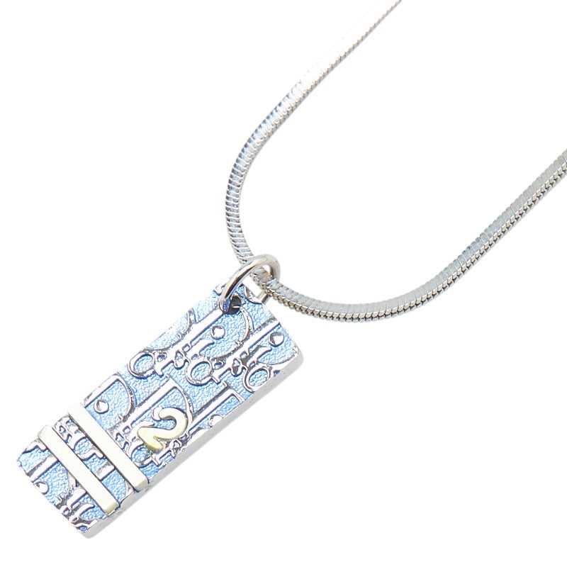 ディオール トロッター ネックレス シルバー ブルー メタル レディース Dior 【中古】