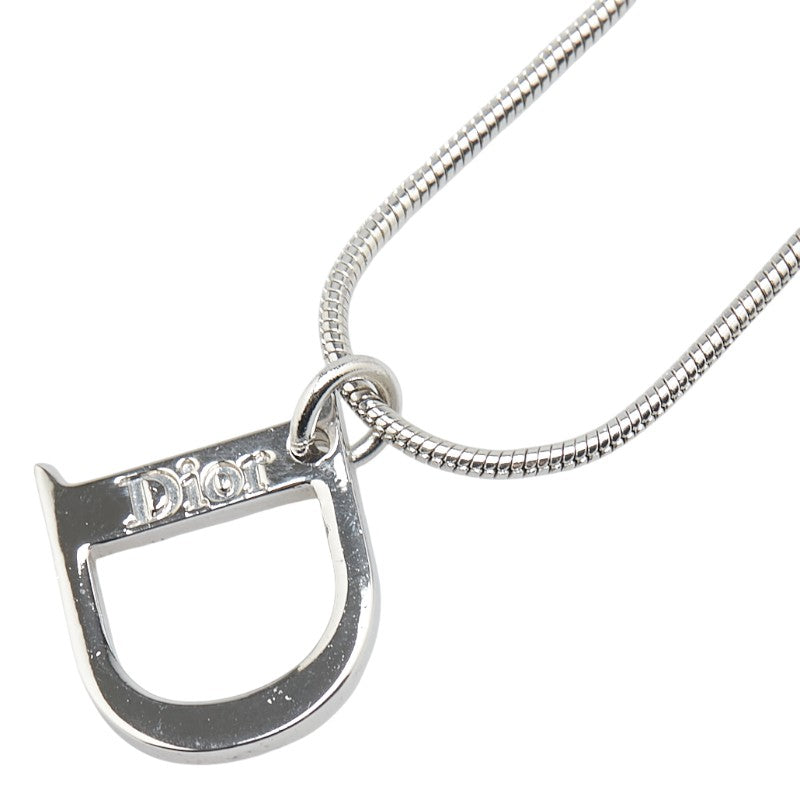 ディオール ロゴ ネックレス シルバー メタル レディース Dior 【中古】