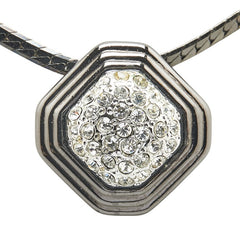 サンローラン ラインストーン ネックレス シルバー ブラック メタル レディース SAINT LAURENT 【中古】