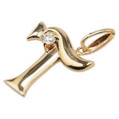 K18YG イエローゴールド ダイヤ ベリテ T モチーフ ペンダントトップ レディース 【中古】