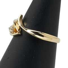 K18YG イエローゴールド ダイヤ0.08ct ハート モチーフ リング 指輪 レディース 12.5号 【中古】