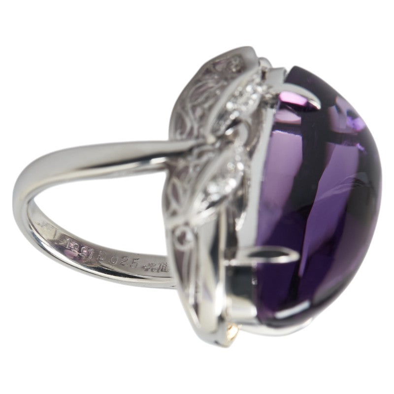 K18YG イエローゴールド Pt900 プラチナ コンビ アメジスト19.91ct ダイヤ0.25ct リング 指輪 レディース 6.5号 【中古】