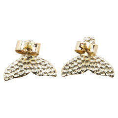 K18YG イエローゴールド クジラの尻尾 モチーフ スタッドピアス レディース 【中古】