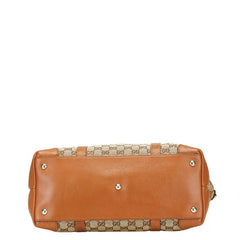 グッチ GGキャンバス トートバッグ 257031 ベージュ ブラウン キャンバス レザー レディース GUCCI 【中古】