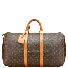 ルイ ヴィトン モノグラム キーポル50 ボストンバッグ M41426 ブラウン PVC レザー レディース LOUIS VUITTON 【中古】