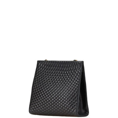 バリー キルティング Bロゴ チェーン ショルダーバッグ ブラック レザー レディース BALLY 【中古】