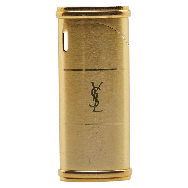 サンローラン YSLロゴ ガス充填不可 ガスライター 喫煙具 ゴールド メッキ レディース SAINT LAURENT 【中古】