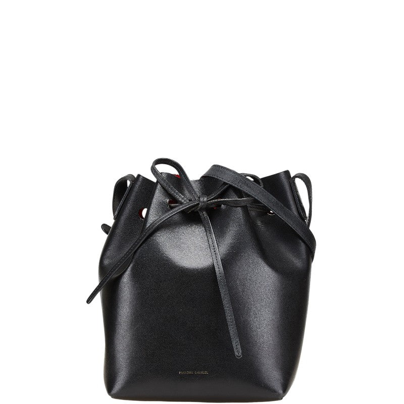 マンサーガブリエル ミニバケットバッグ ショルダーバッグ ブラック レザー レディース 【中古】