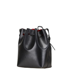 マンサーガブリエル ミニバケットバッグ ショルダーバッグ ブラック レザー レディース 【中古】