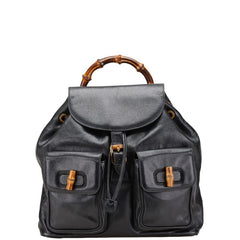 グッチ バンブー リュック バックパック 003 2058 0016 ブラック レザー レディース GUCCI 【中古】