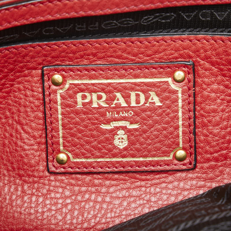 プラダ ハンドバッグ ショルダーバッグ 2WAY BR5034 レッド レザー レディース PRADA 【中古】
