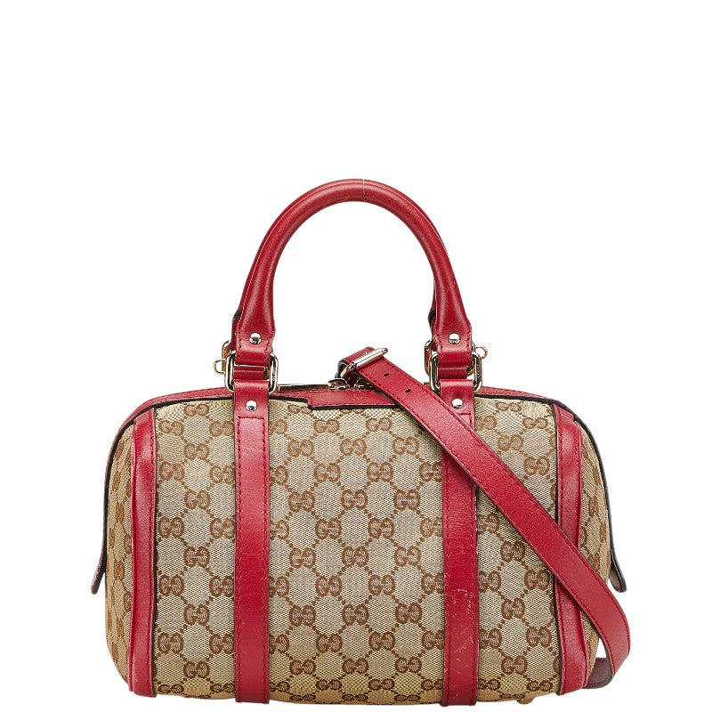 グッチ GGキャンバス ハンドバッグ ショルダーバッグ 2WAY 269876 ベージュ ピンク キャンバス レザー レディース GUCCI 【中古】
