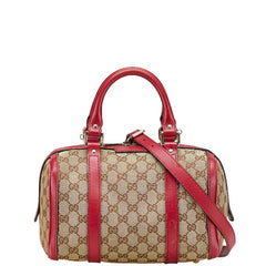 グッチ GGキャンバス ハンドバッグ ショルダーバッグ 2WAY 269876 ベージュ ピンク キャンバス レザー レディース GUCCI 【中古】