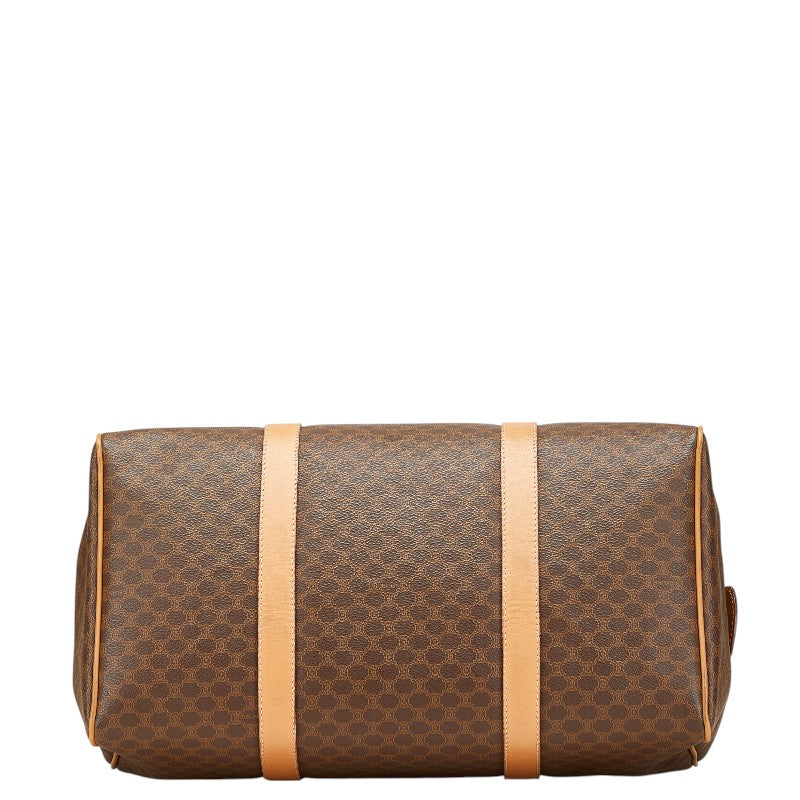 セリーヌ マカダム ボストンバッグ ブラウン PVC レザー レディース CELINE 【中古】