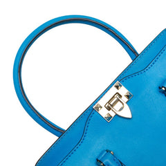 ヴァレンチノ ロックスタッズ ハンドバッグ ショルダーバッグ 2WAY ブルー レザー レディース Valentino 【中古】