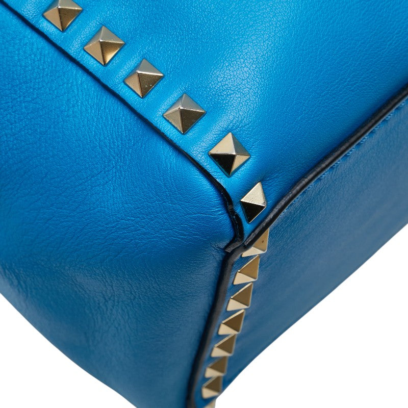 ヴァレンチノ ロックスタッズ ハンドバッグ ショルダーバッグ 2WAY ブルー レザー レディース Valentino 【中古】