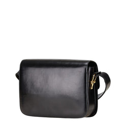 セリーヌ 馬車金具 ショルダーバッグ ブラック レザー レディース CELINE 【中古】