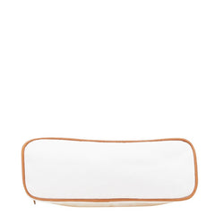 エルメス ボリードポーチGM ポーチ ホワイト ブラウン コットン レザー レディース HERMES 【中古】