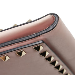 ヴァレンチノ ロックスタッズ チェーンウォレット ショルダーバッグ ピンク レザー レディース Valentino 【中古】