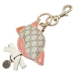 グッチ パパガッロ オウム 鳥 バッグチャーム キーホルダー ベージュ マルチカラー PVC レザー メッキ レディース GUCCI 【中古】